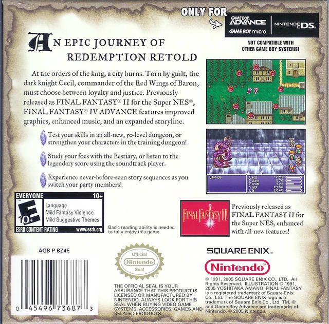Final Fantasy IV - Nintendo Game Boy Advance (GBA) (Nintendo - 1) video game collectible - Main Image 2