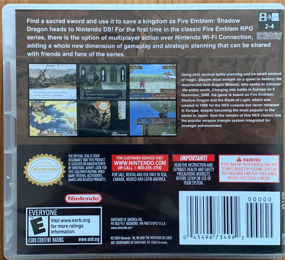 Fire Emblem - Shadow Dragon - Nintendo DS (Nintendo - 1) video game collectible - Main Image 2