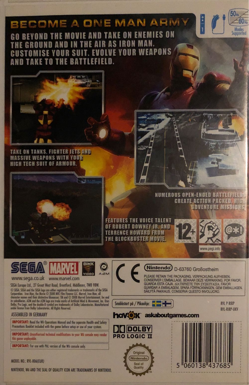 IRON MAN - Nintendo Wii (Saga - 1) video game collectible [Barcode 5060138437685] - Main Image 2