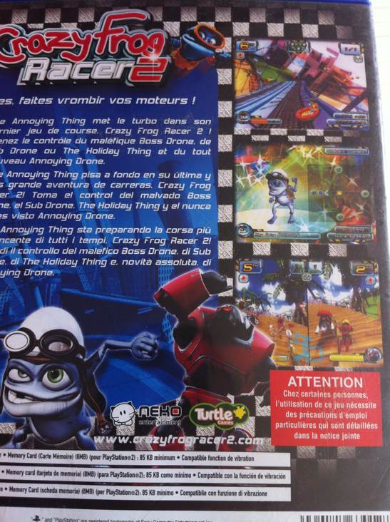 Crazy Frog Racer 2 - Sony PlayStation 2 (PS2) video game collectible [Barcode 5060127630127] - Main Image 2