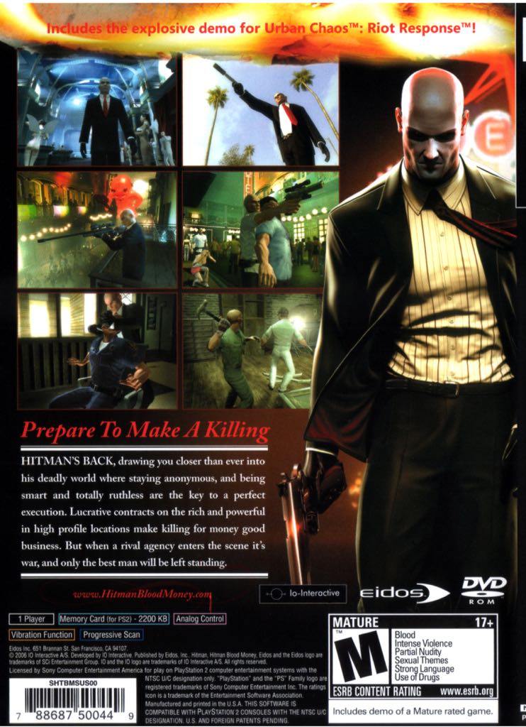 Hitman: Blood Money - Sony PlayStation 2 (PS2) (Eidos Interactive - 1) video game collectible [Barcode 4012160230339] - Main Image 2
