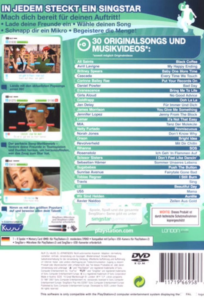 Singstar Pop Hits - Sony PlayStation 2 (PS2) video game collectible [Barcode 711719675082] - Main Image 2