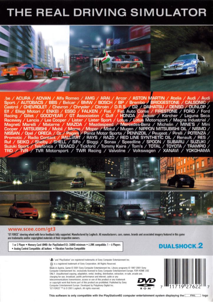 Gran Turismo 3 A-Spec - Sony PlayStation 2 (PS2) (Sony Computer Entertainment - 1-2) video game collectible [Barcode 1011719276326] - Main Image 2