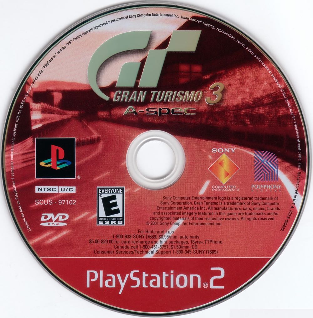 Gran Turismo 3 A-Spec - Sony PlayStation 2 (PS2) (Sony Computer Entertainment - 2) video game collectible [Barcode 307093901] - Main Image 3