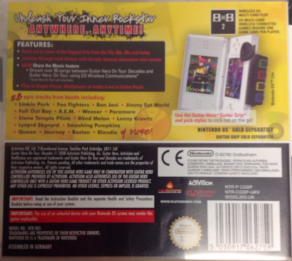Guitar Hero On Tour - Nintendo DS video game collectible [Barcode 5030917062759] - Main Image 2