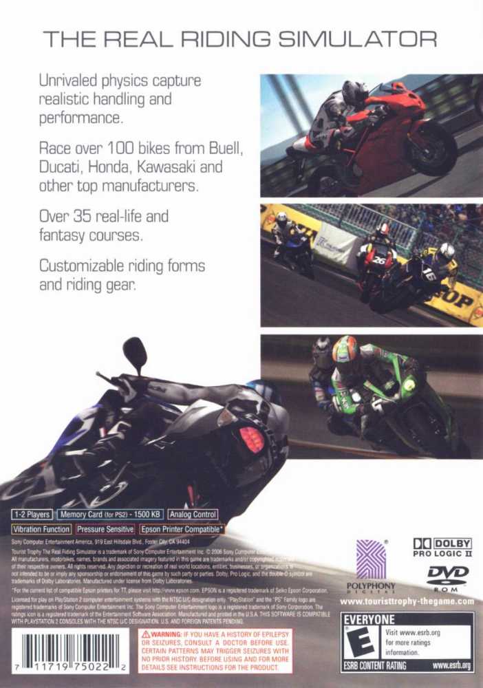 Tourist Trophy - Sony PlayStation 2 (PS2) (Sony Computer Entertainment America - 1-2) video game collectible [Barcode 711719656883] - Main Image 2