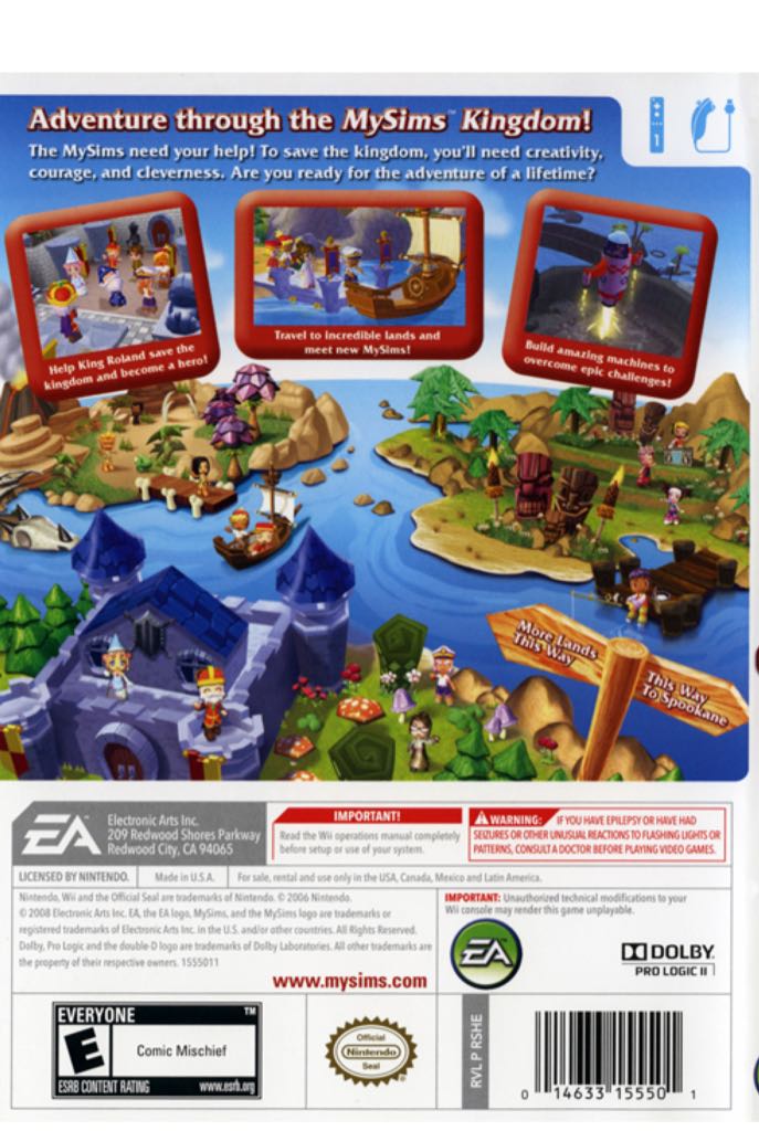 Mysims Kingdom - Nintendo Wii (Electronic Art - 1) video game collectible [Barcode 7181221066143] - Main Image 2