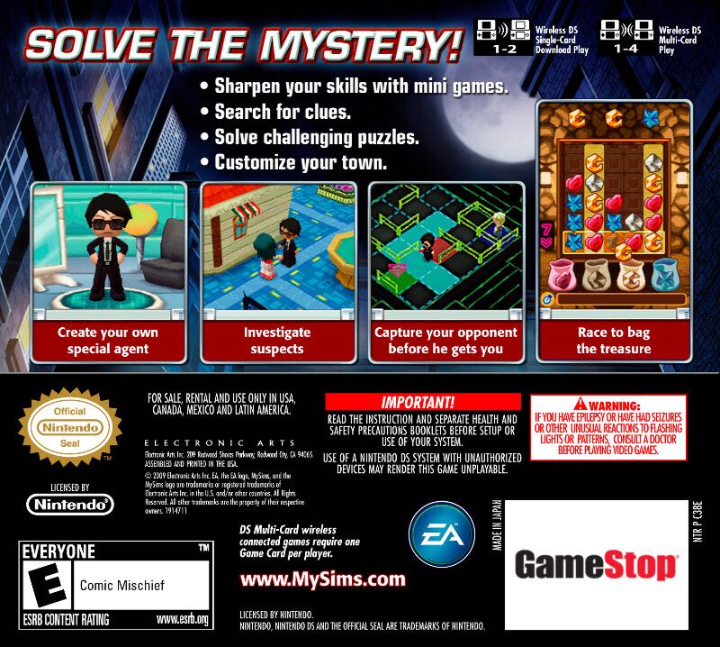 MySims Agents - Nintendo DS (Nintendo - 1) video game collectible [Barcode 5030941075206] - Main Image 2