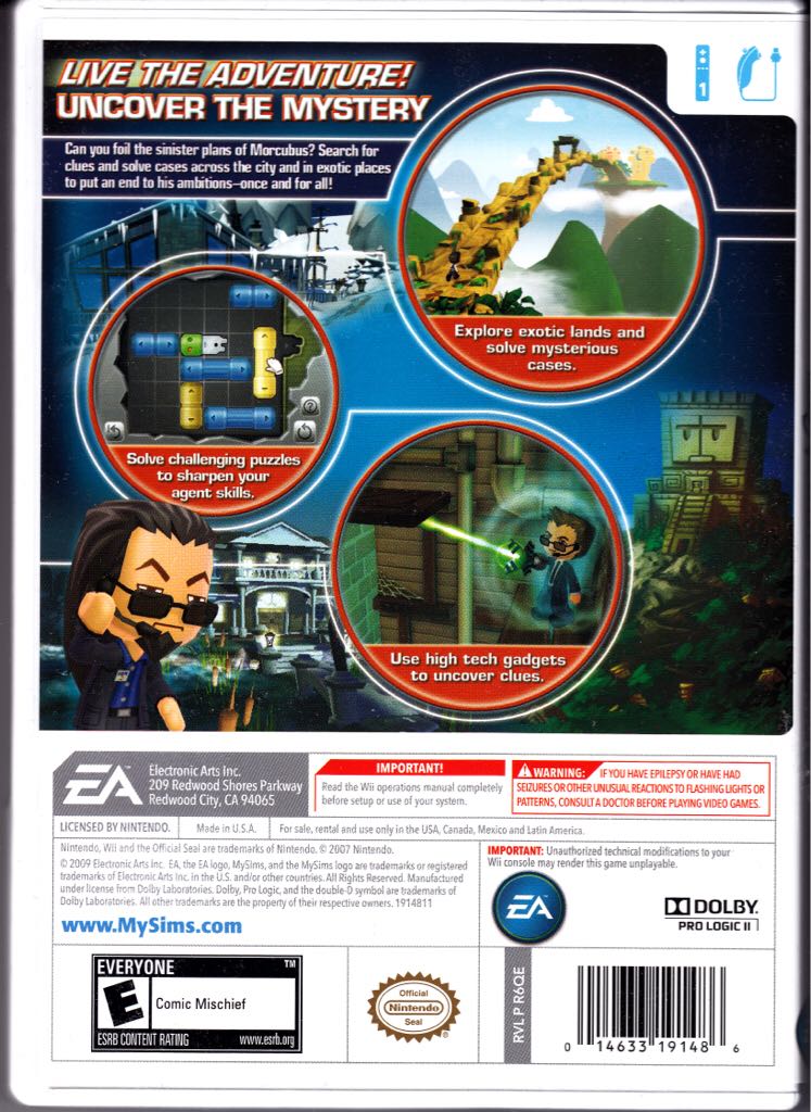 MySims Agents - Nintendo Wii (Electronic Arts - 1) video game collectible - Main Image 2