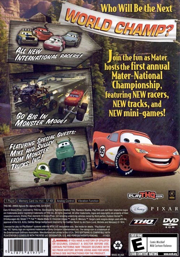 Cars: Mater-National Championship - Sony PlayStation 2 (PS2) video game collectible - Main Image 2