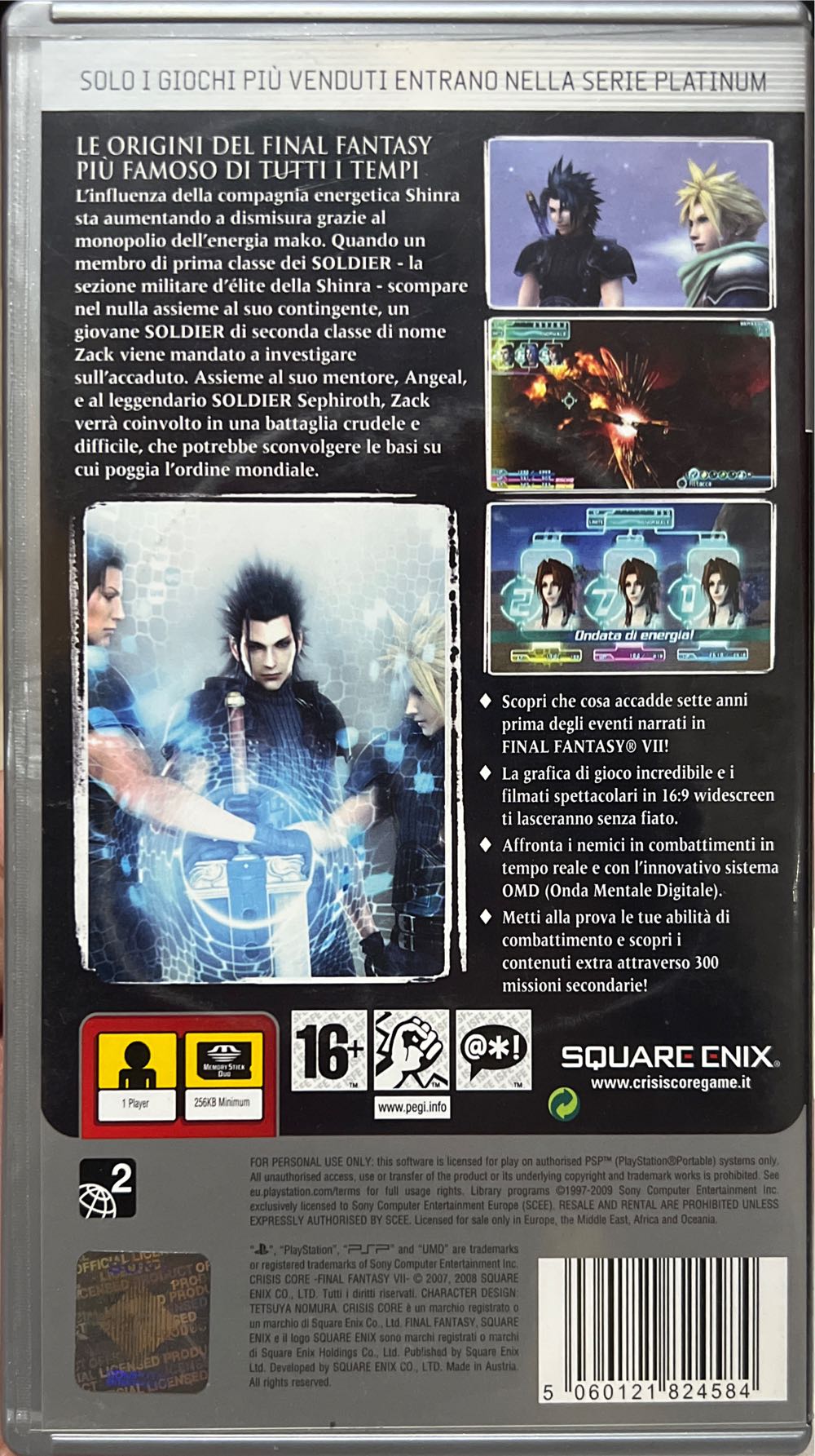 Crisis Core: Final Fantasy VII - Sony PlayStation Portable (PSP) (Square Enix - 1) video game collectible [Barcode 5060121824584] - Main Image 2