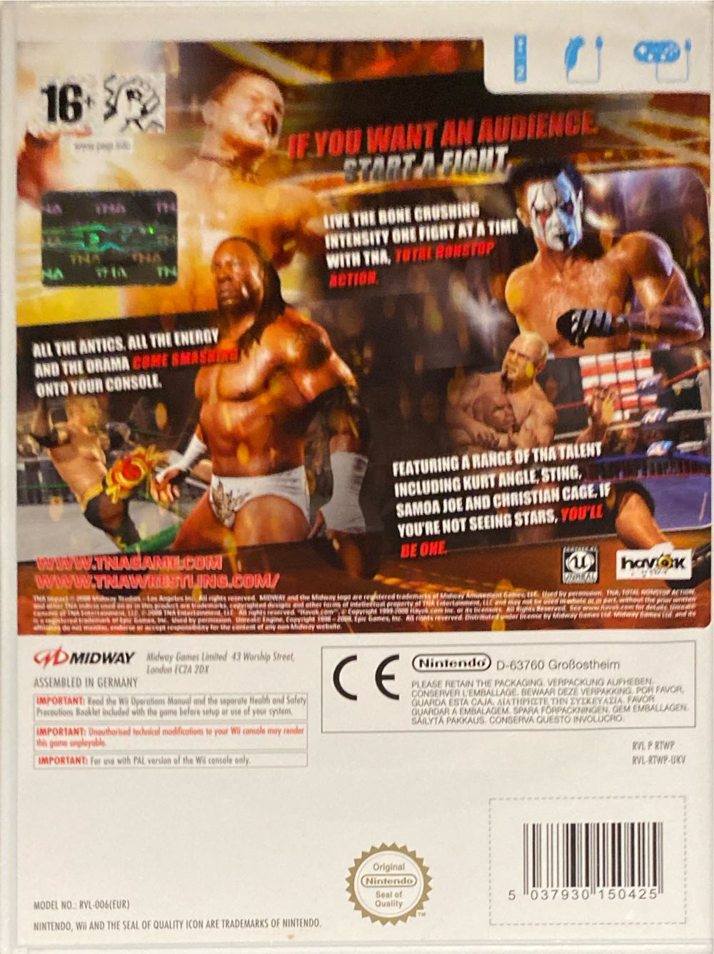Tna Impact Total Nonstop Action Wrestling - Nintendo Wii (Midway Games Ltd. - 1-2) video game collectible [Barcode 5037930150425] - Main Image 2
