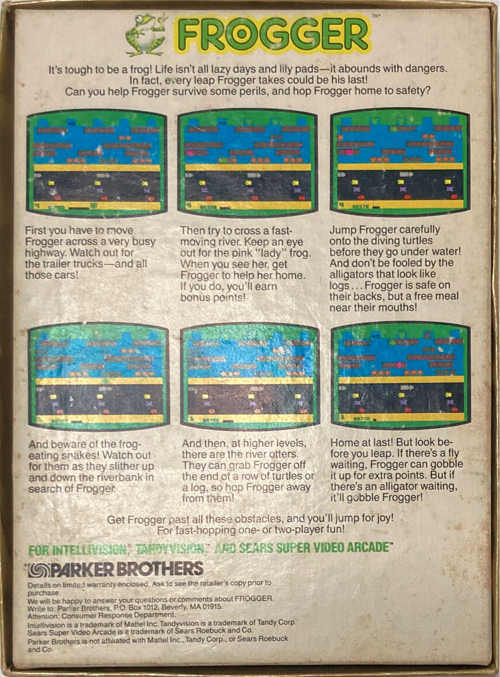 Frogger - Intellivision (Parker  Brothers) video game collectible - Main Image 2