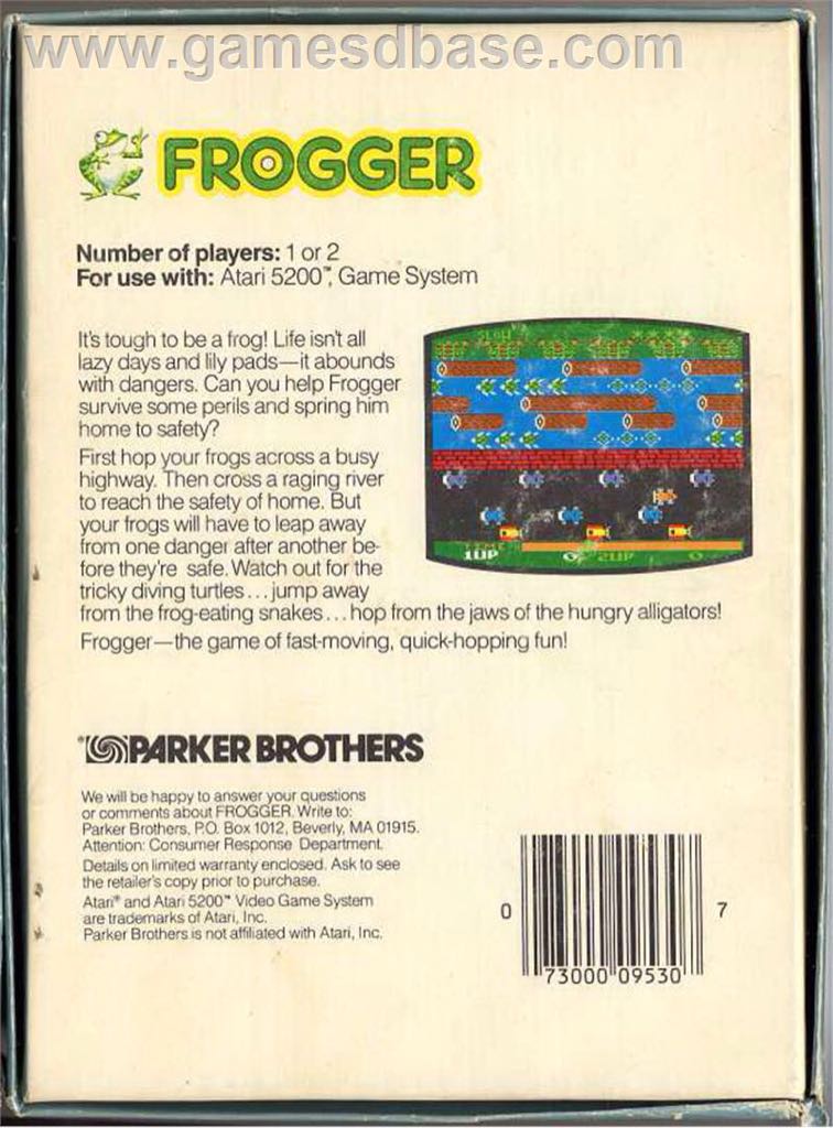 Frogger - Atari 5200 video game collectible - Main Image 2