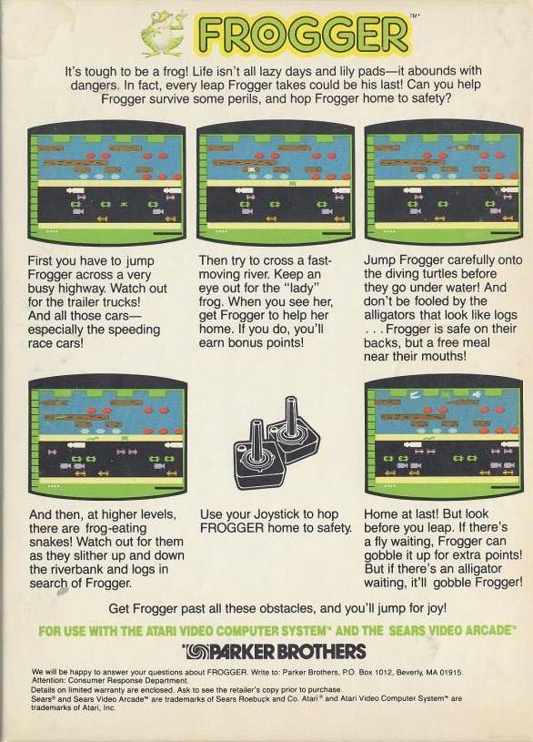 Frogger - Atari 2600 (Parker Bros. - 1) video game collectible - Main Image 2