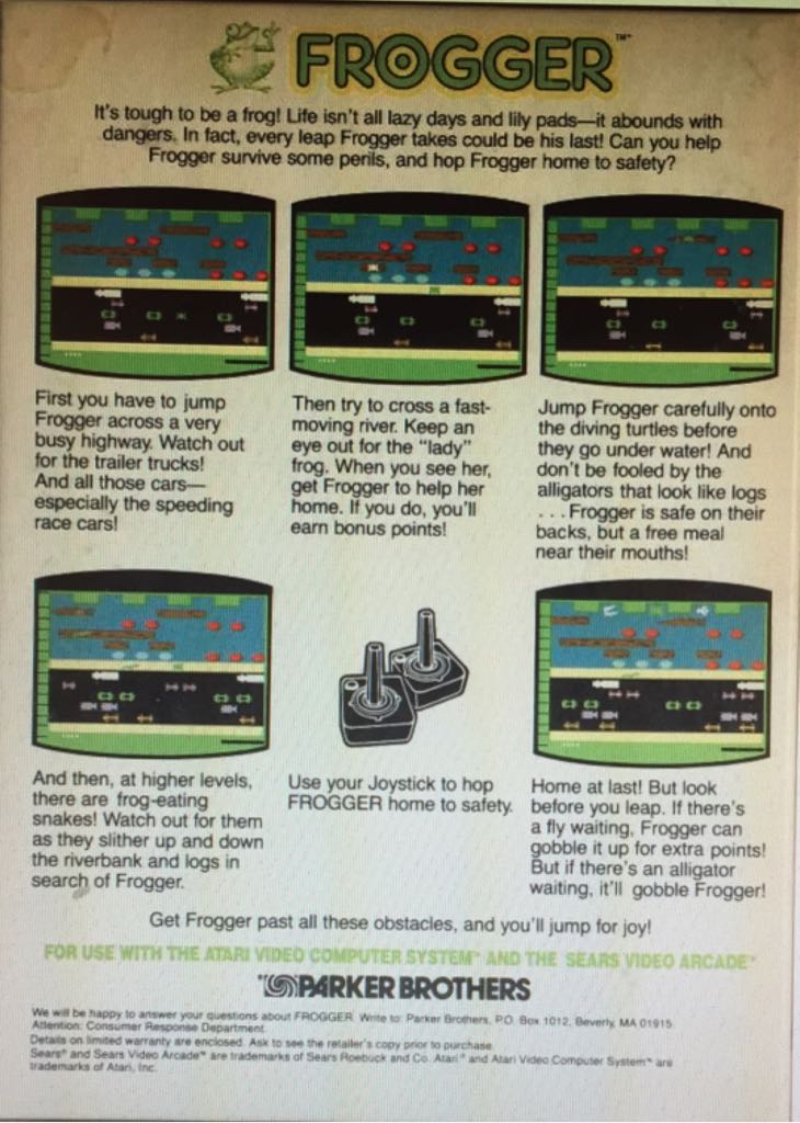 Frogger - Atari 2600 (Parker  Brothers) video game collectible - Main Image 2