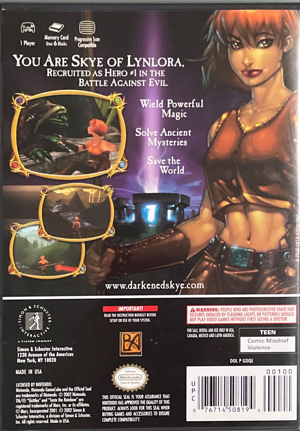 Darkened Skye - Nintendo GameCube (Simon - 1) video game collectible [Barcode 076714508194] - Main Image 2