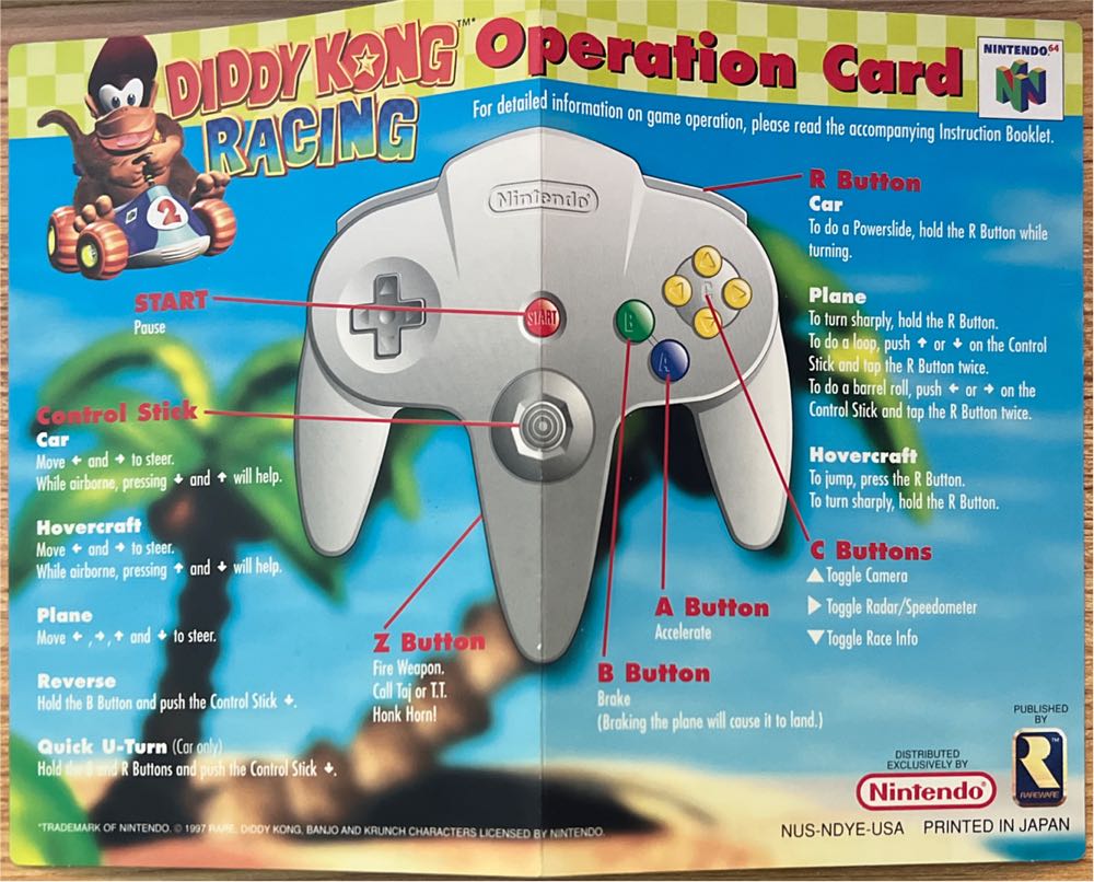 Diddy Kong Racing  - Nintendo 64 (N64) video game collectible - Main Image 2