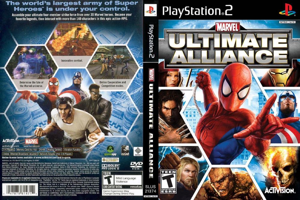 Marvel Ultimate Alliance - Sony PlayStation 2 (PS2) (Activision - 1-4) video game collectible [Barcode 047875818392] - Main Image 3