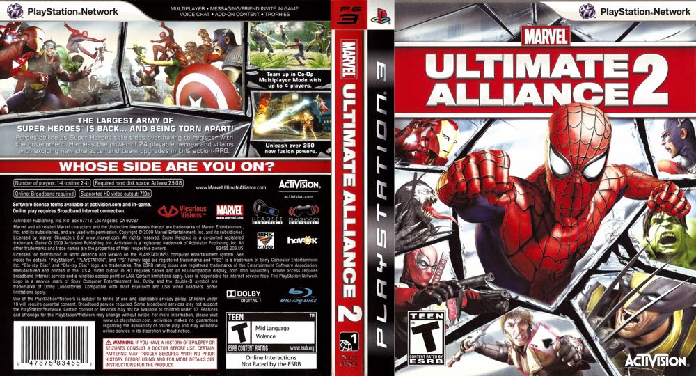Marvel Ultimate Alliance 2 - Sony PlayStation 3 (PS3) (Activision - 4) video game collectible [Barcode 047875834552] - Main Image 3