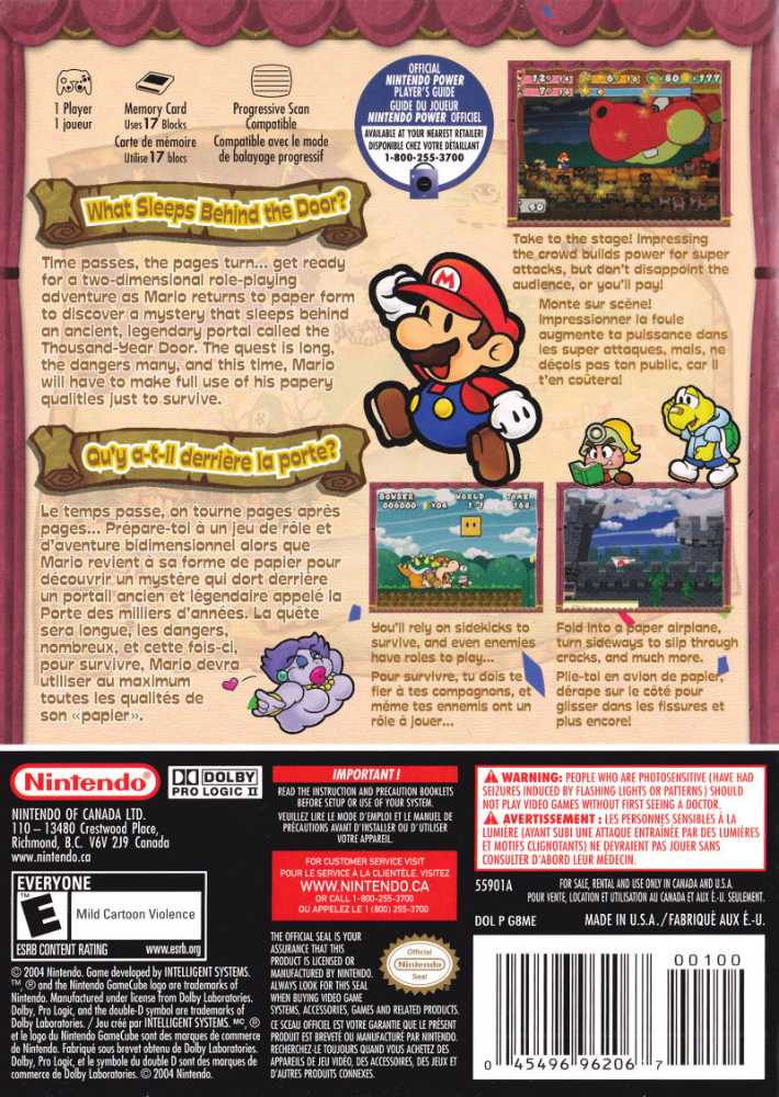 Paper Mario The Thousand Year Door - Nintendo GameCube (Nintendo - 1) video game collectible [Barcode 0045496962050] - Main Image 2