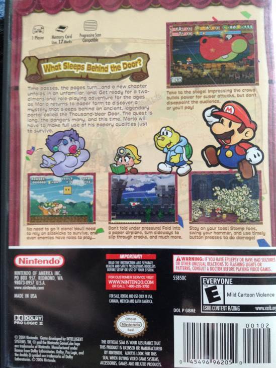 Paper Mario: The Thousand Year Door - Nintendo GameCube (Nintendo - 1) video game collectible [Barcode 045496962050] - Main Image 2
