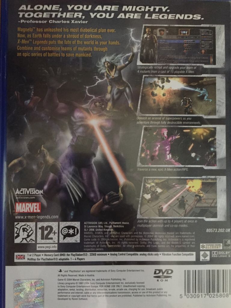 X-Men Legends - Sony PlayStation 2 (PS2) (Activision - 4) video game collectible [Barcode 5030917025808] - Main Image 2