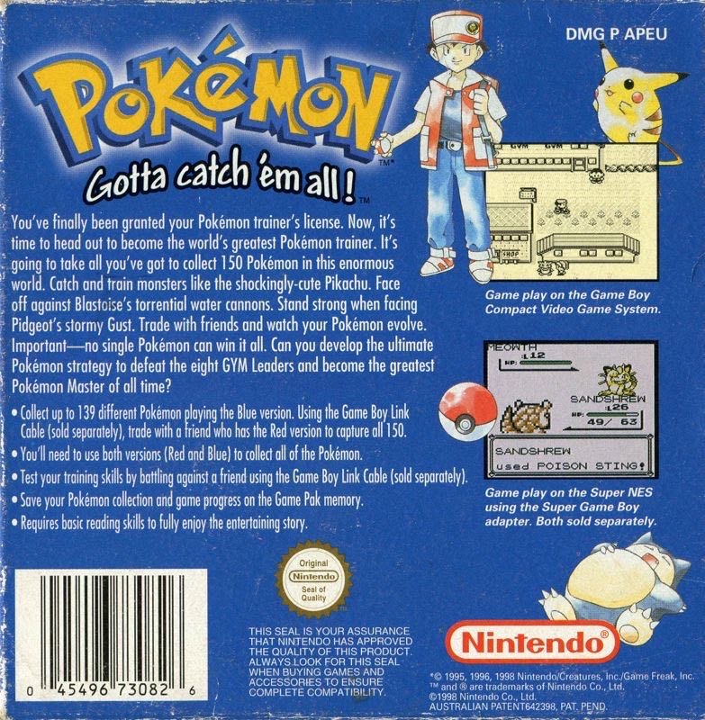 Pokémon Blue - Nintendo Game Boy (Nintendo - 1) video game collectible - Main Image 2