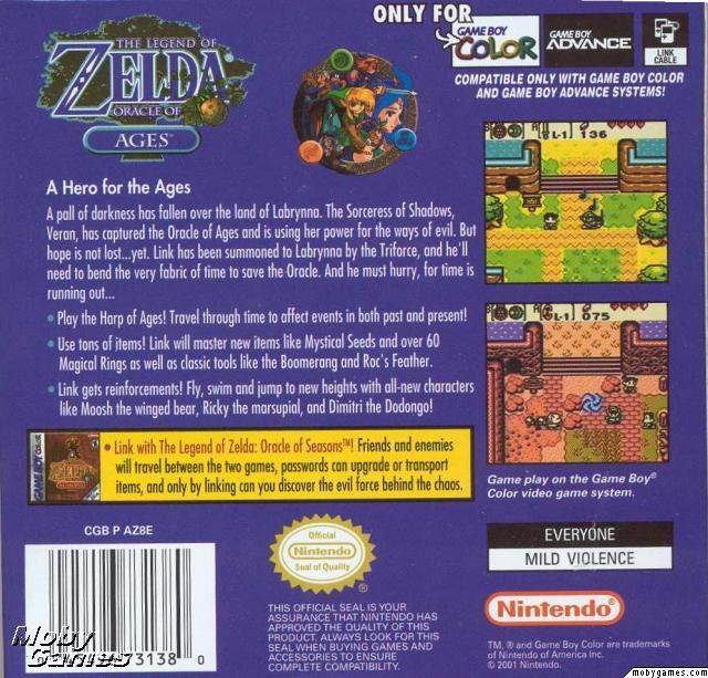 The Legend of Zelda: Oracle of Ages - Nintendo Game Boy Color (Nintendo - 1) video game collectible [Barcode 045496731380] - Main Image 2