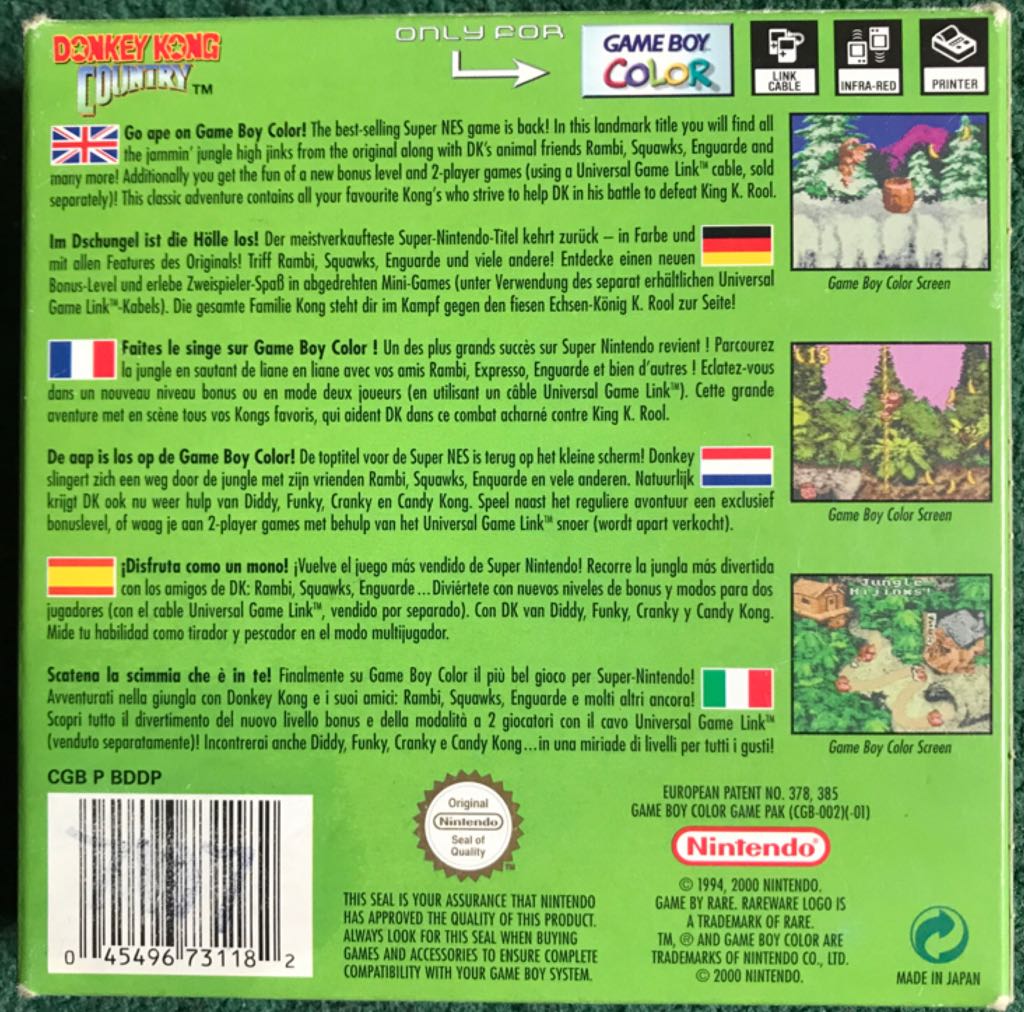 Donkey Kong Country - Nintendo Game Boy Color (Nintendo - 2) video game collectible [Barcode 045496731182] - Main Image 2