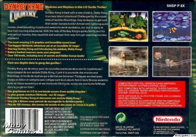 Donkey Kong Country - Nintendo Super Nintendo Entertainment System (SNES) (Nintendo - 2) video game collectible [Barcode 045496830359] - Main Image 2