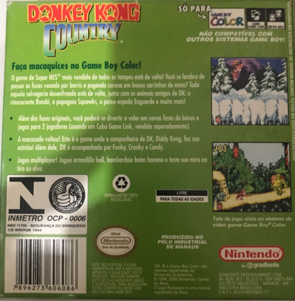 Donkey Kong Country - Nintendo Game Boy Color video game collectible [Barcode 7896273606086] - Main Image 2