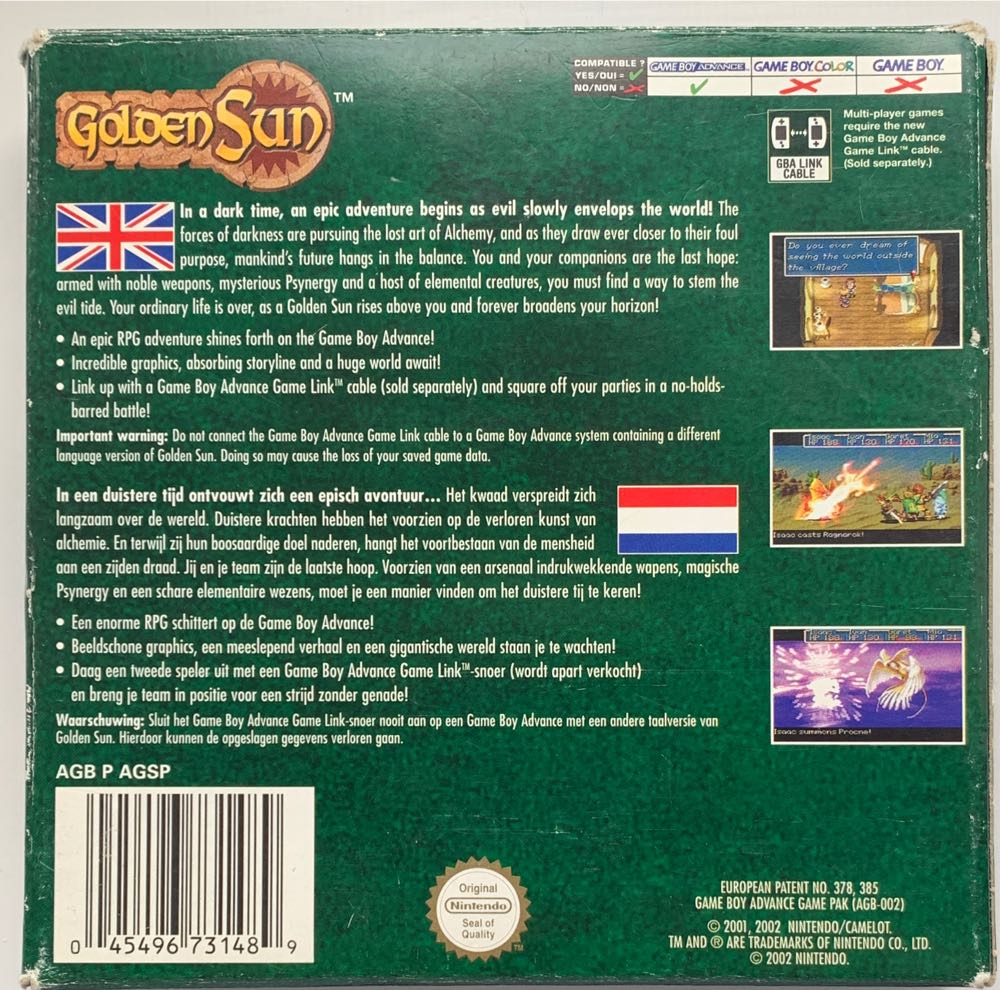 Golden Sun - Nintendo Game Boy Advance (GBA) (Nintendo - 1) video game collectible - Main Image 2