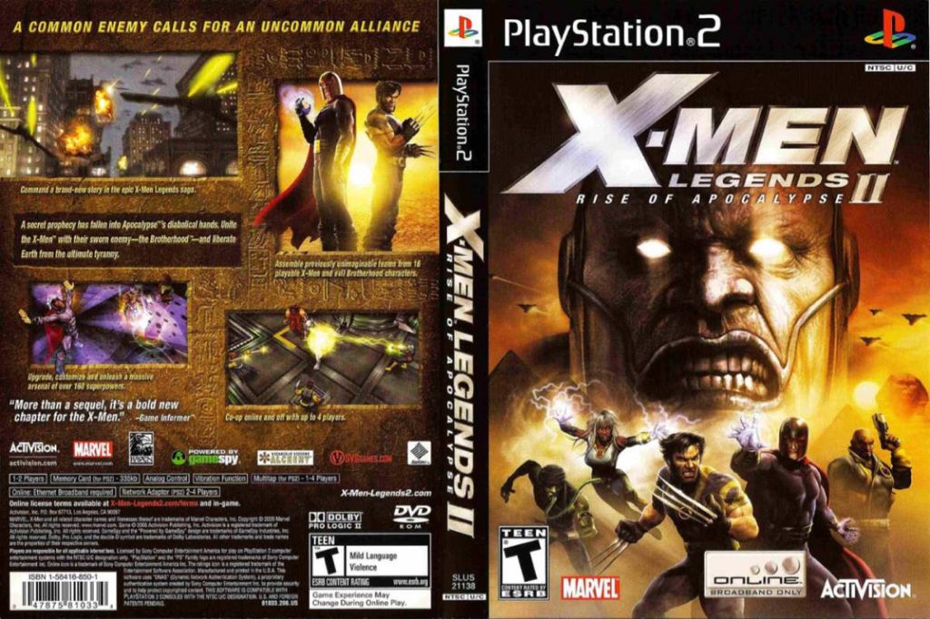 X-Men Legends II: Rise of Apocalypse - Sony PlayStation 2 (PS2) (Activision - 1-4) video game collectible [Barcode 047875812437] - Main Image 2