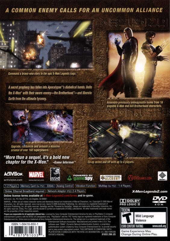 X-Men Legends II: Rise of Apocalypse - Sony PlayStation 2 (PS2) (Activision - 1-4) video game collectible [Barcode 047875812437] - Main Image 3