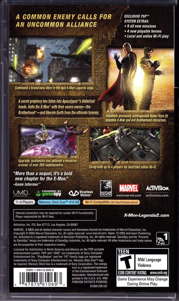 X-Men Legends II: Rise of Apocalypse - Sony PlayStation 2 (PS2) (Activision - 2) video game collectible [Barcode 5030917029264] - Main Image 2