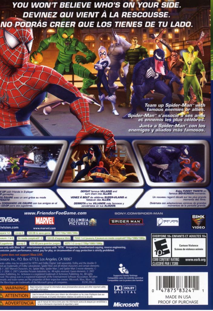 Spiderman Friend Or Foe - Microsoft Xbox (1) video game collectible - Main Image 2
