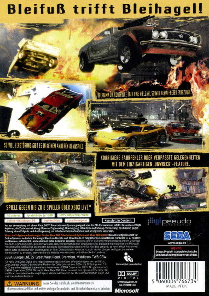 Full Auto - Microsoft Xbox 360 (Sega - 2) video game collectible [Barcode 5060004766710] - Main Image 2