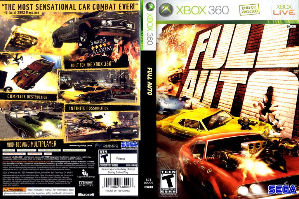 Full Auto - Microsoft Xbox 360 (Sega - 2) video game collectible [Barcode 5060004766772] - Main Image 2