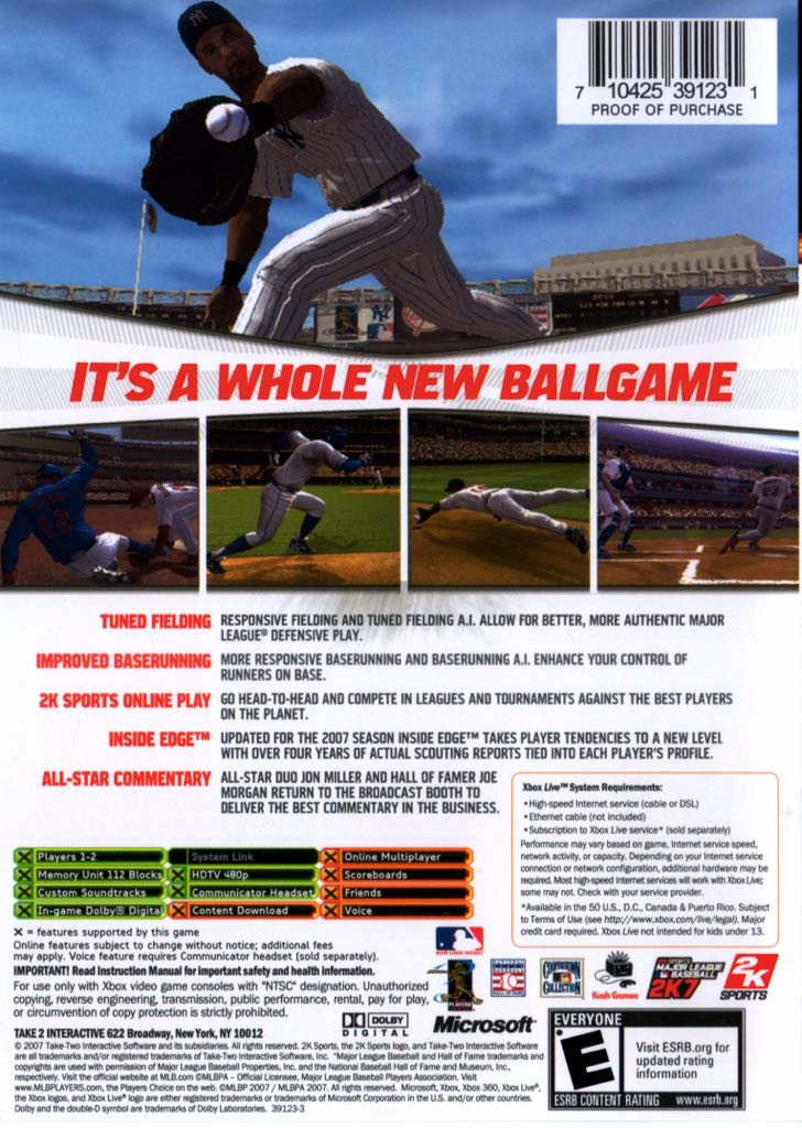 2k Sports Major League Baseball 2k7 - Microsoft Xbox (Ea Sports - 1-2) video game collectible - Main Image 2