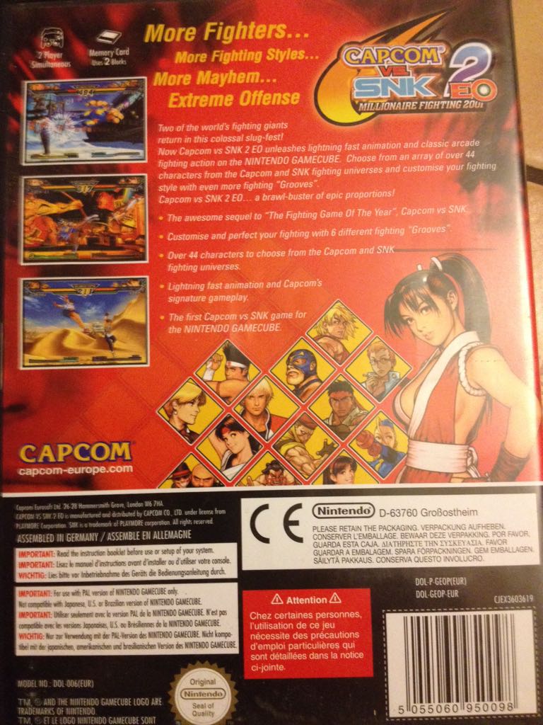 Capcom vs. SNK 2 EO - Nintendo GameCube (Capcom Europe) video game collectible - Main Image 2
