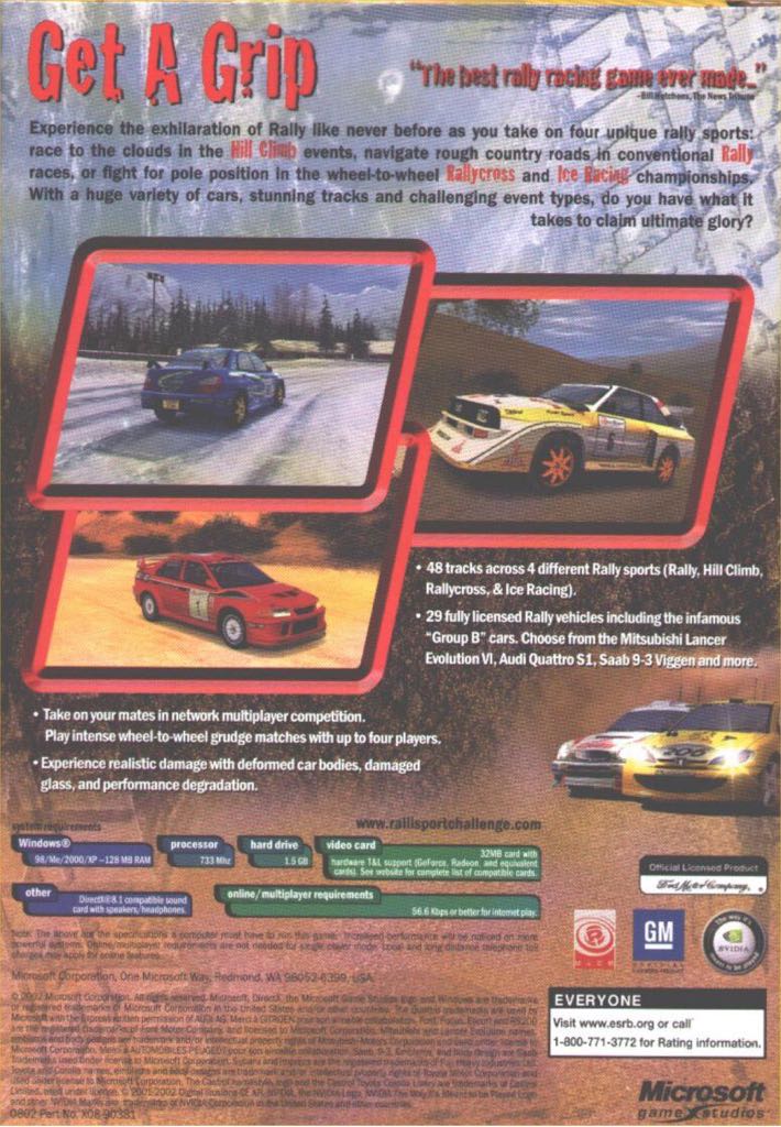 RALLISPORT CHALLENGE - Microsoft Xbox (Microsoft Game Studios - 4) video game collectible [Barcode 805529009998] - Main Image 2