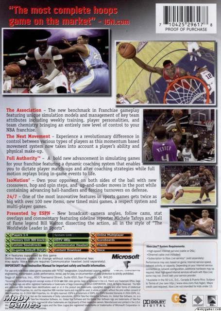 ESPN NBA 2K5 - Microsoft Xbox (Sega - 1-4) video game collectible [Barcode 10965351] - Main Image 2