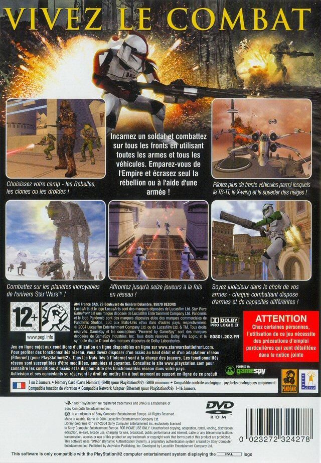 Star Wars Battlefront - Sony PlayStation 2 (PS2) (LucasArts - 1-2) video game collectible [Barcode 0023272324278] - Main Image 2