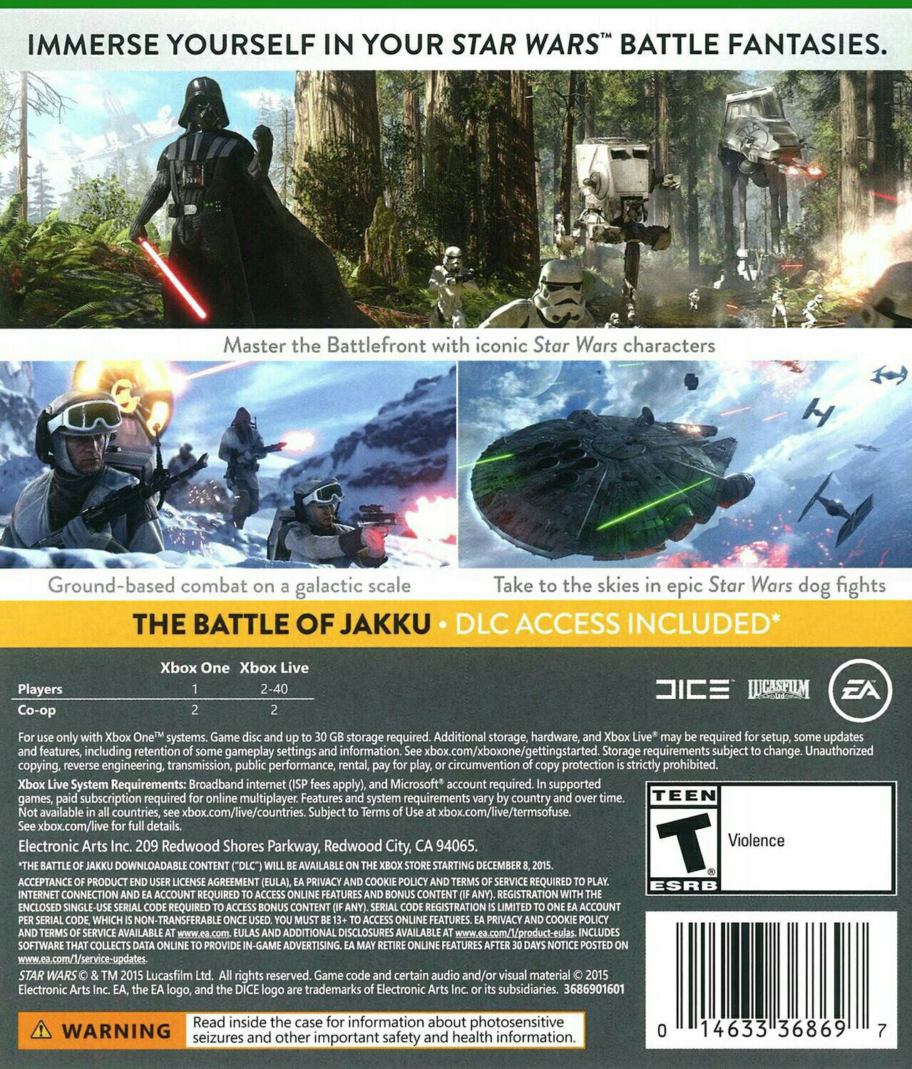Star Wars Battlefront - Microsoft Xbox One (EA (Electronic Arts)) video game collectible [Barcode 5035225121631] - Main Image 2
