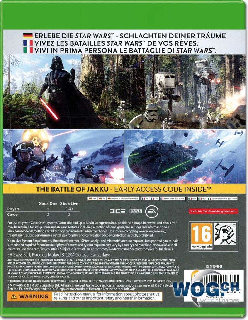 Star Wars Battlefront - Microsoft Xbox One ((EA) Electronic Arts - 2) video game collectible - Main Image 2