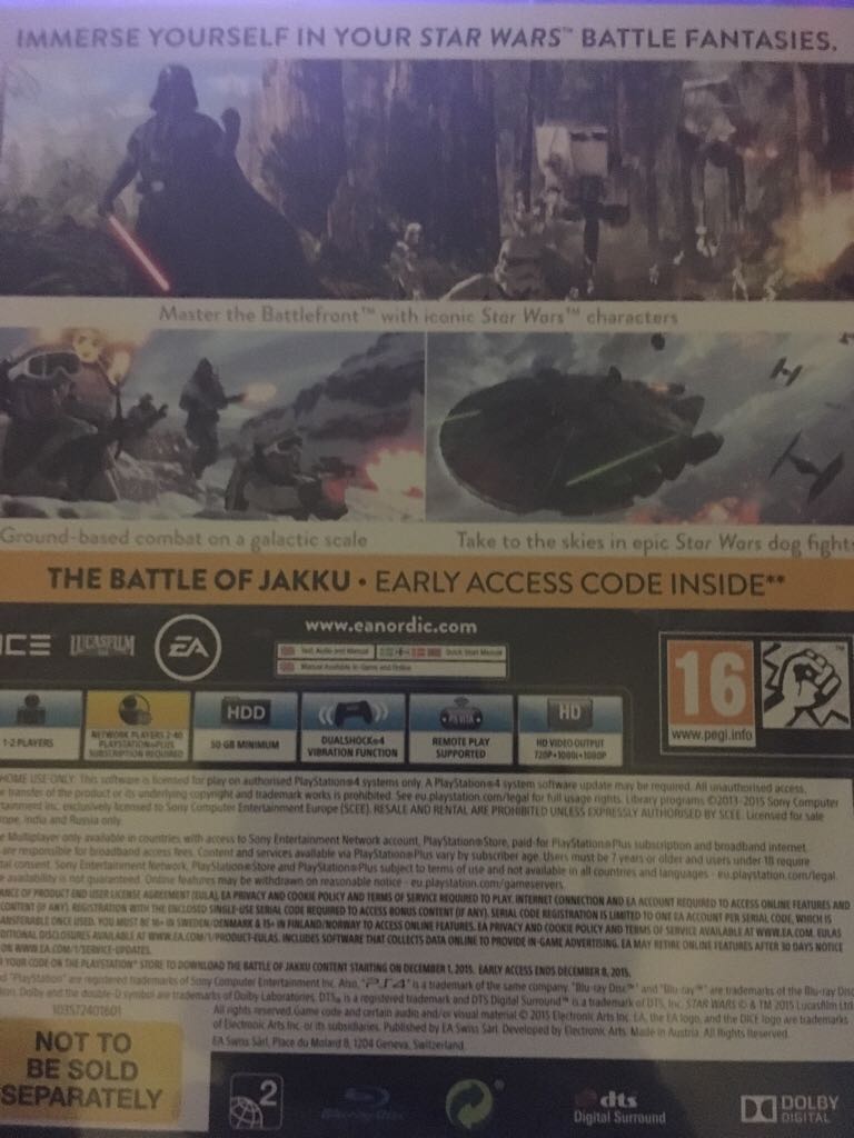 Star Wars Battlefront - Sony PlayStation 4 (PS4) ((EA) Electronic Arts) video game collectible - Main Image 2