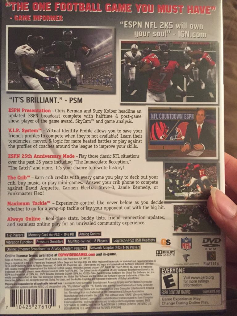 ESPN NFL 2K5 - Sony PlayStation 2 (PS2) video game collectible [Barcode 4180477276101] - Main Image 2