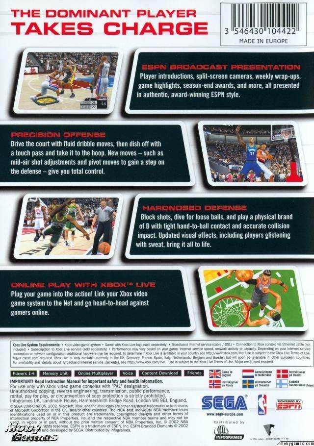 NBA 2K3 - Microsoft Xbox (Sega Sports - 1-7) video game collectible [Barcode 3546430104422] - Main Image 2