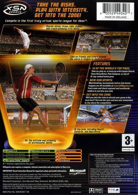 Top Spin - Microsoft Xbox (Microsoft Game Studios - 1-4) video game collectible [Barcode 805529493414] - Main Image 2